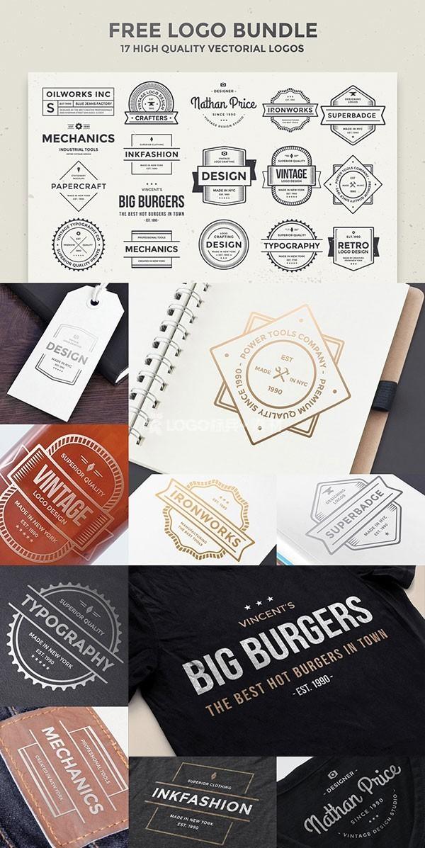 复古邮戳标志LOGO模板，17套源文件 - LOGO标兵-专业设计平台-海量素材资源-LOGO标兵-专业设计平台-海量素材资源
