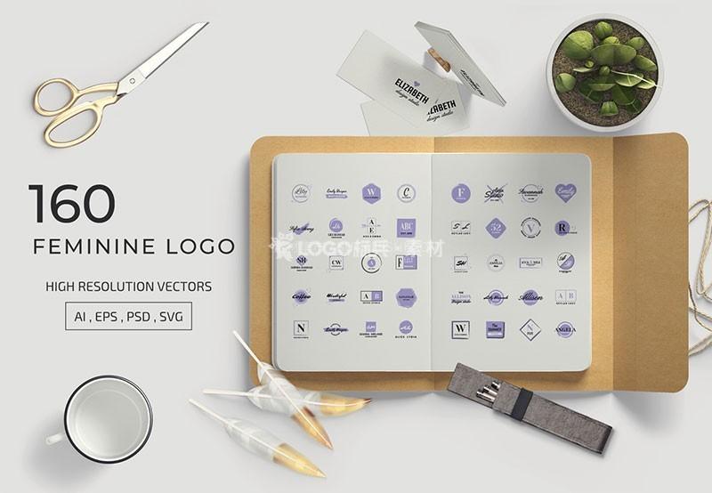 图片[9]-女性主题LOGO矢量模板，160套AI PSD格式 - LOGO标兵-专业设计平台-海量素材资源-LOGO标兵-专业设计平台-海量素材资源