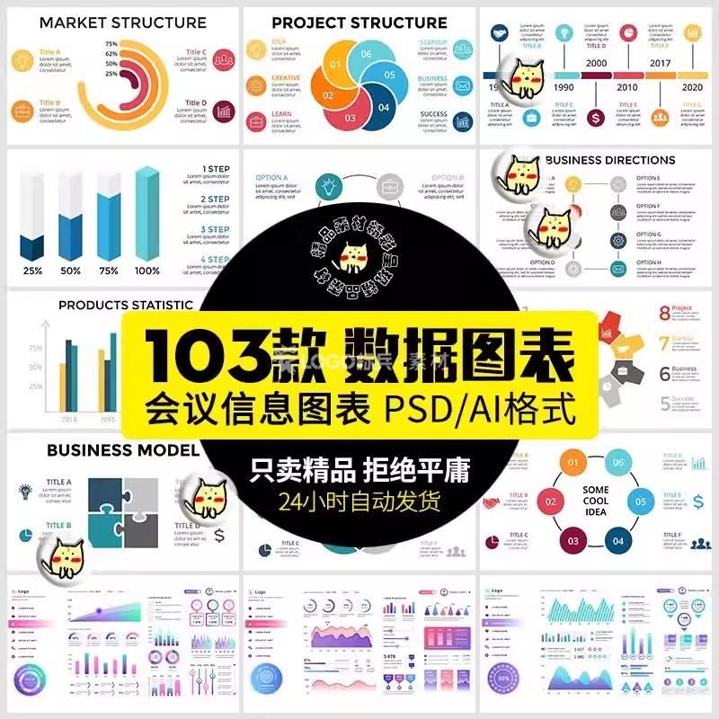 103款数据图形分析分类ppt会议曲线统计图表商业ai矢量图PS素材PSD模板 - LOGO标兵-专业设计平台-海量素材资源-LOGO标兵-专业设计平台-海量素材资源